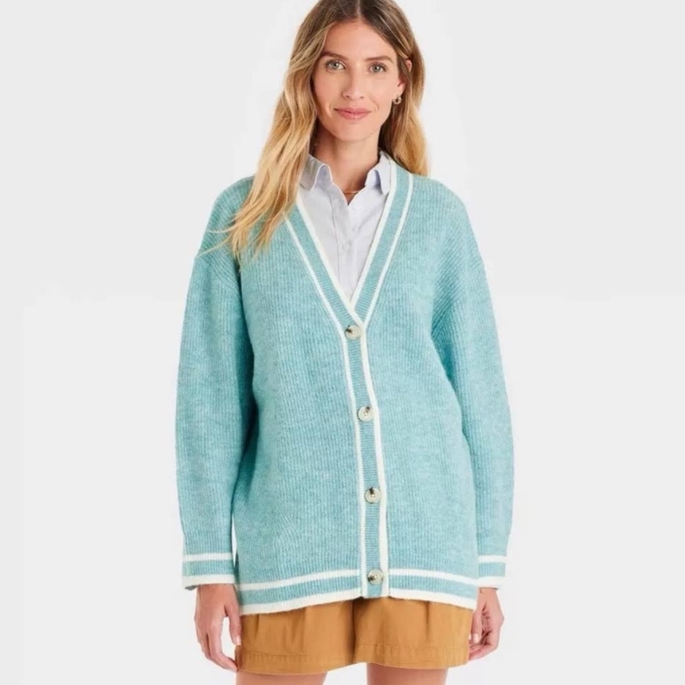 Women's Blue Cardigan Sweater